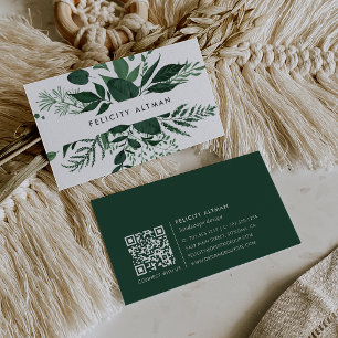 Wilde bossen Botanische QR-code Visitekaartje