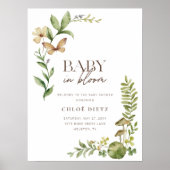 Wilde botanische Baby in Bloom Rustic Welcome Poster (Voorkant)