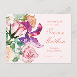 Wilde Botanische Maximalistische Trouwkaart 'Save Briefkaart