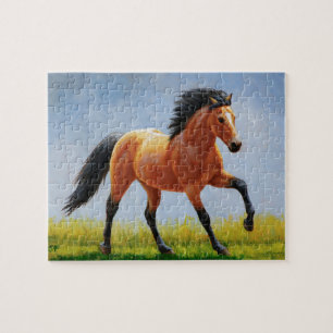 Wilde Buckskin Horse runnen Legpuzzel