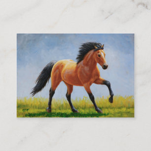 Wilde Buckskin Horse runnen Visitekaartje