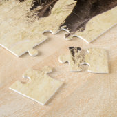 Wilde Buffalo in een veld Legpuzzel (Zijkant)