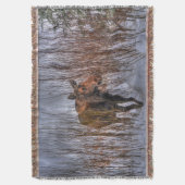 Wilde Canadese Moose in Winter Snow I Deken (Voorkant Verticaal)