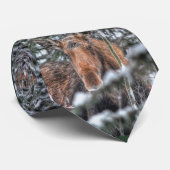 Wilde Canadese Moose Koe in Winter Snow Stropdas (Opgerold)