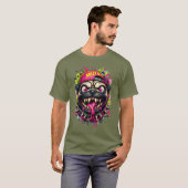 Wilde Cartoon Pug T-shirt (Voorkant volledig)