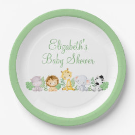 Wilde chique oerwoud baby shower papieren bordje