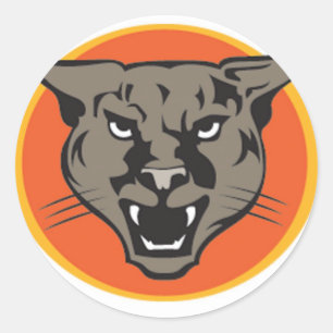 Wilde Cougars van Junglewalk..com Ronde Sticker