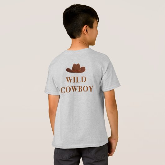 Wilde cowboy westerne jongen t-shirt (Achterkant volledig)