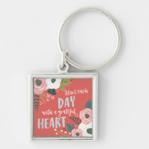 Wilde dagdromen - Grateful Heart Typografie Sleutelhanger