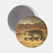  "Wilde Dier", "Bengale tijgerspeelplaatsen" Magneet (Voorkant / Achterkant)