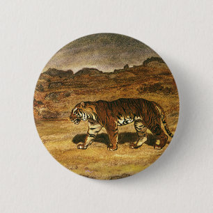 "Wilde Dier", "Bengale tijgerspeelplaatsen" Ronde Button 5,7 Cm