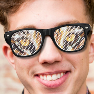 Wilde dier nerdy grappige tijger ogen retro zonnebril