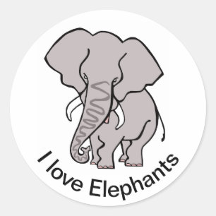 Wilde dieren - Afrikaanse olifant - Bedreigde dier Ronde Sticker