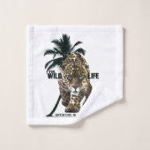 Wilde dieren, avonturen in het bos T-Shirt Button Bad Handdoek (Wasdoekje)