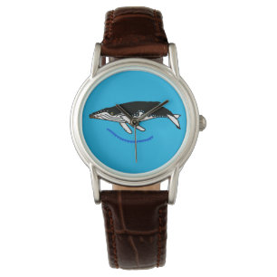 Wilde dieren - Bultrug WALVIS - Marine - Ocean blu Horloge