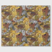 Wilde dieren cadeaupapier (Vlak)