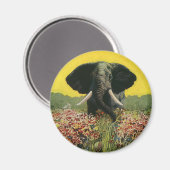 wilde dieren, Cobra Snake African Elephant Magneet (Voorkant / Achterkant)