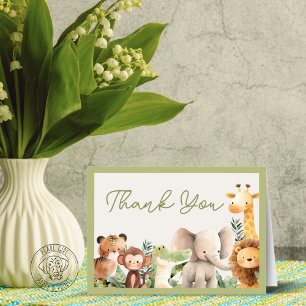 Wilde Dieren Dankjewel Card Bedankkaart