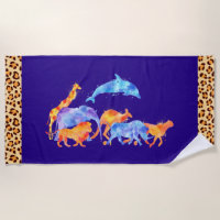 Wilde dieren en luipaard print Border