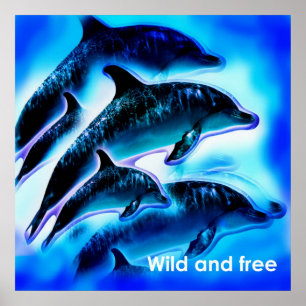 Wilde dieren en vrij poster