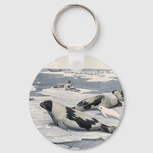 wilde dieren, ijsbergen in de zeehaven sleutelhanger (Voorkant)