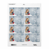 Wilde dieren ijzig Winter cadeau feestelijk op maa Etiket (Full Sheet)