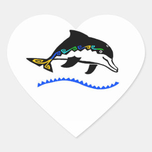 Wilde dieren - Ik hou van DOLFIJNEN - Natuur - Zee Hart Sticker