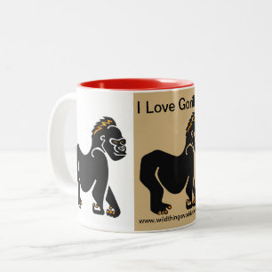Wilde dieren - Ik hou van GORILLAS - Wildlife - Tweekleurige Koffiemok