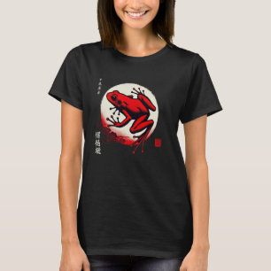 wilde dieren Japanse kunst silhouet zonsondergang T-shirt