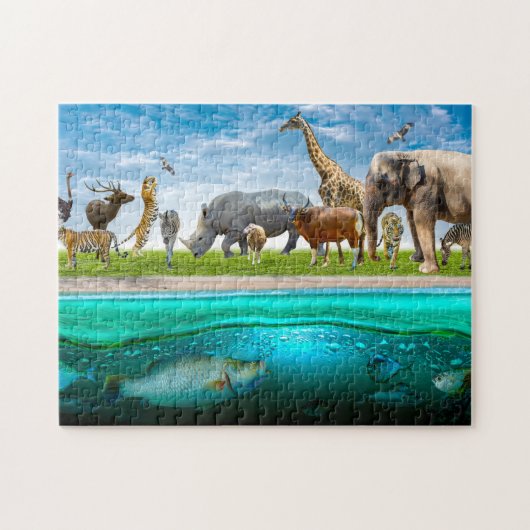 Wilde dieren legpuzzel (Horizontaal)
