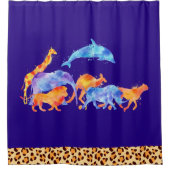 Wilde dieren met luipaard douchegordijn (Voorkant)