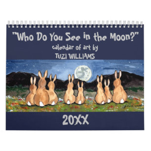 Wilde dieren Moon Elk jaar Kalenderkonijn Kalender