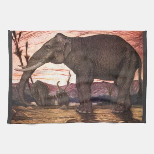  wilde dieren, olifant van Louis Sargent Theedoek (Horizontaal)