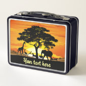 Wilde dieren op de Afrikaanse Savanna Sunset (Achterkant)