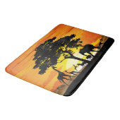 Wilde dieren op de Afrikaanse Savanna Sunset Badmat (Gekanteld)