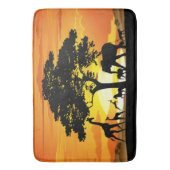 Wilde dieren op de Afrikaanse Savanna Sunset Badmat (Voorkant Verticaal)