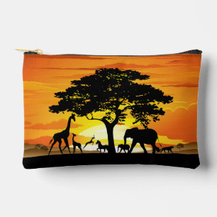 Wilde dieren op de Afrikaanse Savanna Sunset Etui