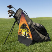 Wilde dieren op de Afrikaanse Savanna Sunset Golfhanddoek (Groen)