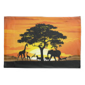 Wilde dieren op de Afrikaanse Savanna Sunset Kussensloop (Achterkant)
