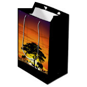 Wilde dieren op de Afrikaanse Savanna Sunset Medium Cadeauzakje (Voorkant Gekanteld)