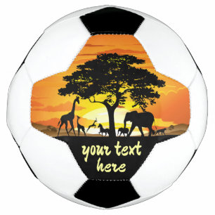 Wilde dieren op de Afrikaanse Savanna Sunset Voetbal