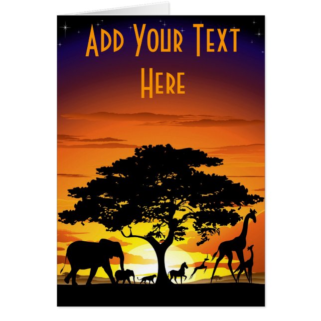 Wilde dieren op de Savannah Sunset Card (Voorkant)