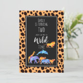 Wilde dieren op exotische cheeta print verjaardag kaart (Staand voorkant)
