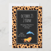 Wilde dieren op exotische cheeta print verjaardag kaart (Achterkant)