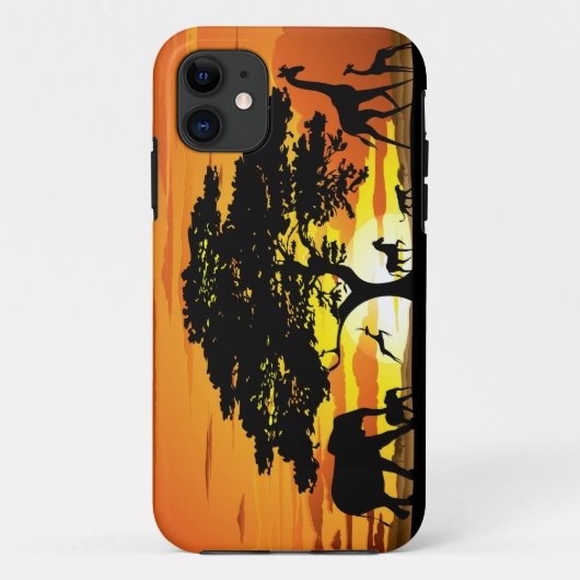 Wilde dieren op Savannah Sunset iPhone 5 Hoesjes (Achterkant)