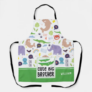 Wilde dieren Pattern Cute Big Brother Gift Schort