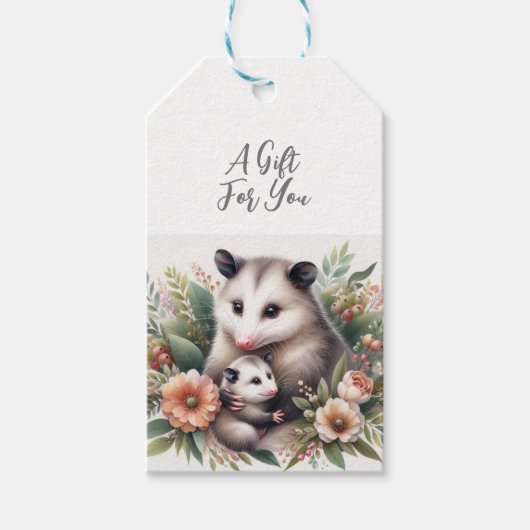 Wilde dieren Possum Cadeaulabel (Voorkant)