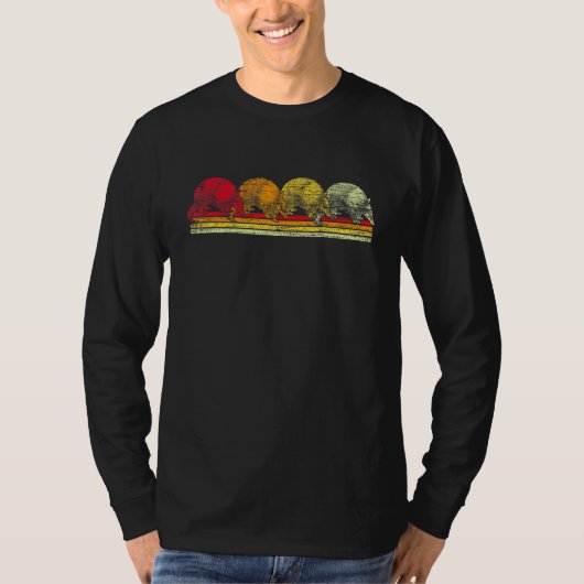 Wilde dieren Retro Armadillo T-shirt (Voorkant)