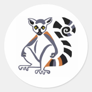 Wilde dieren - RingstaartLEMUR - Behoud - Primaat Ronde Sticker