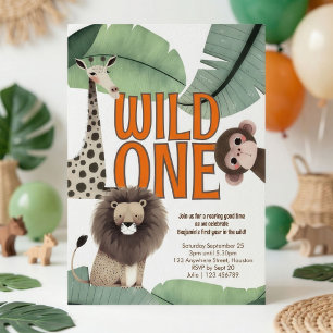 Wilde Dieren Safari 1e Verjaardagsfeestje Kaart